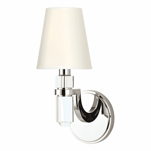 Hudson Valley Dayton 1-LT Wall Sconce w/White Shade - Polished Nickel - 981-PN-WS