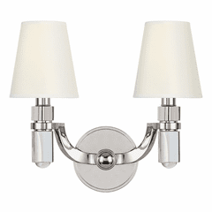 Hudson Valley Dayton 2-LT Wall Sconce w/White Shade - Polished Nickel - 982-PN-WS