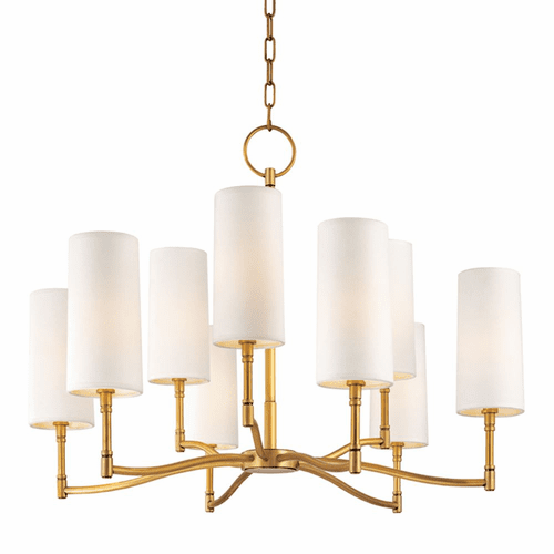 Hudson Valley Dillon 9-LT Chandelier - Aged Brass - 369-AGB