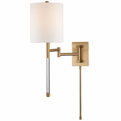 Hudson Valley Englewood 1-LT Wall Sconce w/Plug - Aged Brass - 9421-AGB