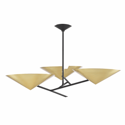 Hudson Valley Equilibrium 3-LT Chandelier - Aged Brass/Black - 9740-AGB/BK