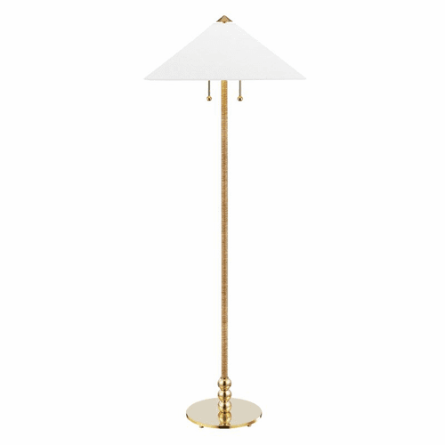 Hudson Valley Flare 2-LT Floor Lamp - Aged Brass - L1399-AGB