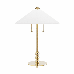 Hudson Valley Flare 2-LT Table Lamp - Aged Brass - L1395-AGB