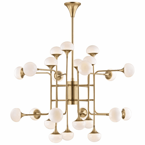Hudson Valley Fleming 24-LT Chandelier - Aged Brass - 4724-AGB