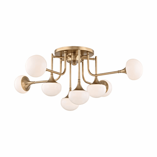 Hudson Valley Fleming 8-LT Semi Flush - Aged Brass - 4708-AGB