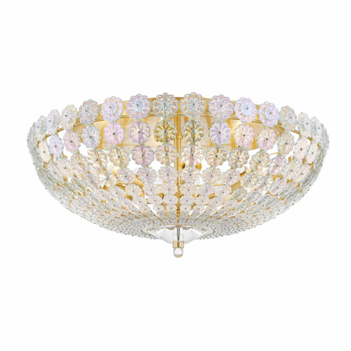 Hudson Valley Floral Park 6-LT Flush Mount - Aged Brass - 8222-AGB