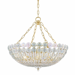 Hudson Valley Floral Park 8-LT Chandelier - Aged Brass - 8224-AGB