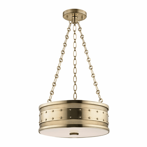 Hudson Valley Gaines 3-LT Pendant - Aged Brass - 2216-AGB