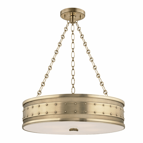 Hudson Valley Gaines 4-LT Pendant - Aged Brass - 2222-AGB