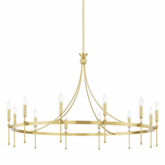 Hudson Valley Gates 12 Light Chandelier - Aged Brass - 4351-AGB