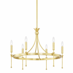 Hudson Valley Gates 6 Light Chandelier - Aged Brass - 4327-AGB