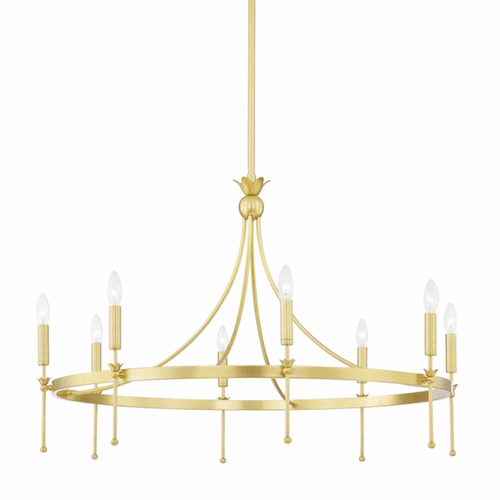 Hudson Valley Gates 8 Light Chandelier - Aged Brass - 4338-AGB