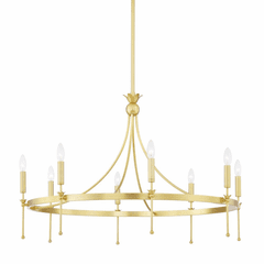 Hudson Valley Gates 8 Light Chandelier - Aged Brass - 4338-AGB