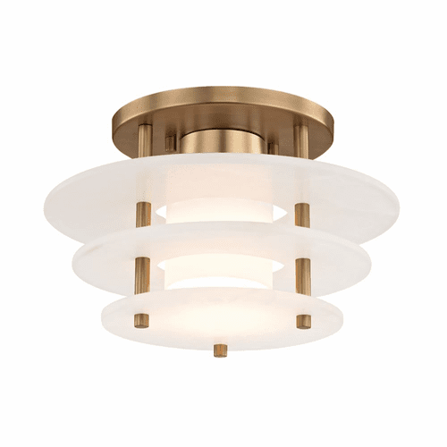 Hudson Valley Gatsby LED Flush Mount - Aged Brass - 9012F-AGB