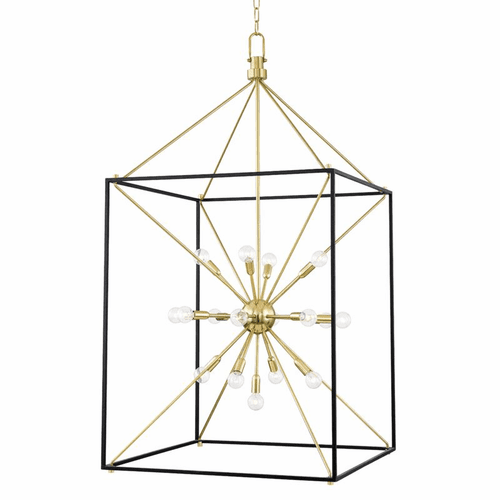 Hudson Valley Glendale 25-LT Chandelier - Aged Brass/Black - 8927-AGB/BK