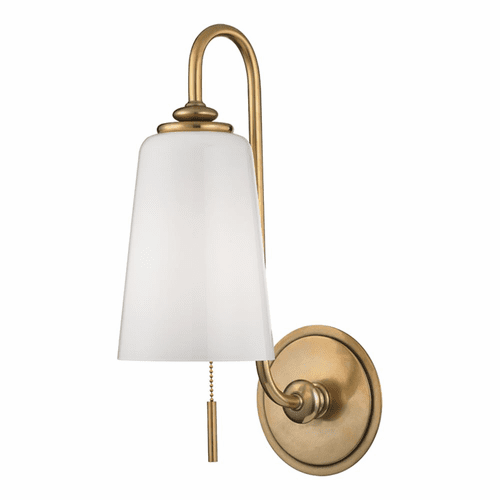 Hudson Valley Glover 1-LT Wall Sconce - Aged Brass - 9011-AGB