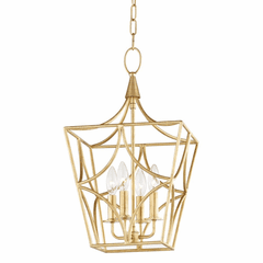 Hudson Valley Green Point 4-LT Small Pendant - Gold Leaf - 4811-GL