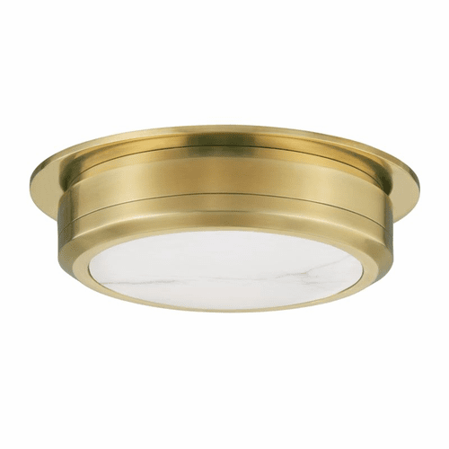 Hudson Valley Greenport Medium 1-LT Flush Mount - Aged Brass - 8014-AGB