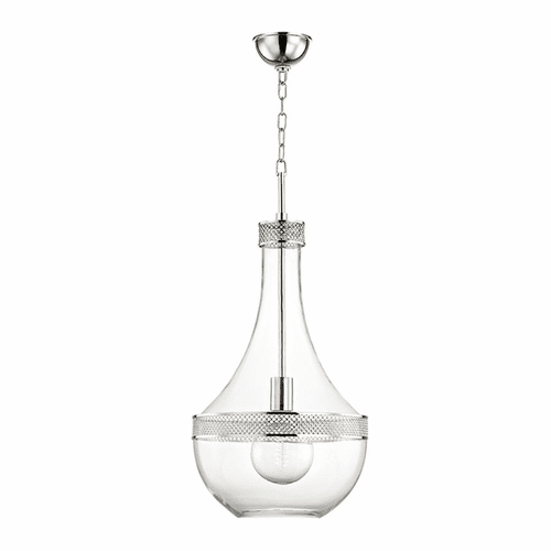 Hudson Valley Hagen 1-LT Large Pendant - Polished Nickel - 1814-PN