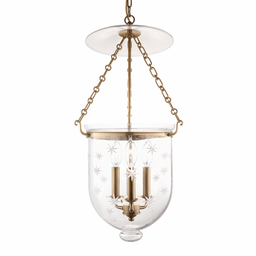 Hudson Valley Hampton 3-LT Pendant - Aged Brass - 254-AGB-C3
