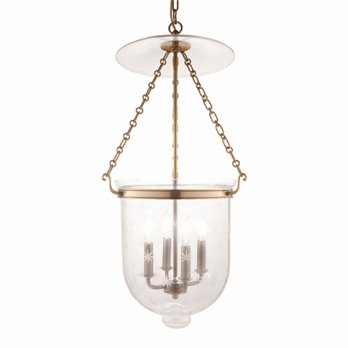 Hudson Valley Hampton 4-LT Pendant - Aged Brass - 255-AGB-C3