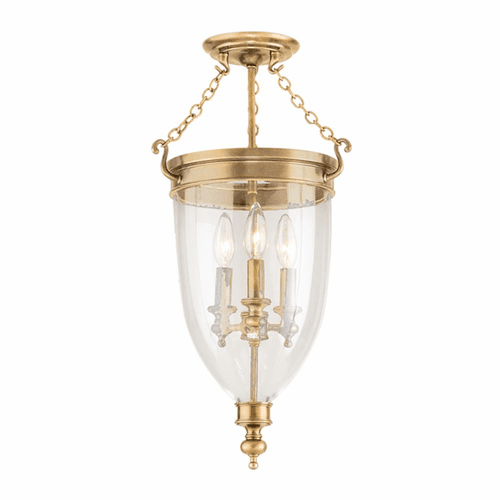 Hudson Valley Hanover 3-LT Semi Flush - Aged Brass - 141-AGB