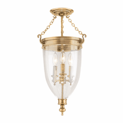 Hudson Valley Hanover 3-LT Semi Flush - Aged Brass - 141-AGB Hudson Valley Hanover 3-LT Semi Flush - Aged Brass - 141-AGB