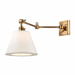 Hudson Valley Hillsdale 1-LT Swing Arm Wall Sconce - Aged Brass - 6233-AGB