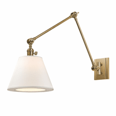 Hudson Valley Hillsdale 1-LT Swing Arm Wall Sconce - Aged Brass - 6234-AGB