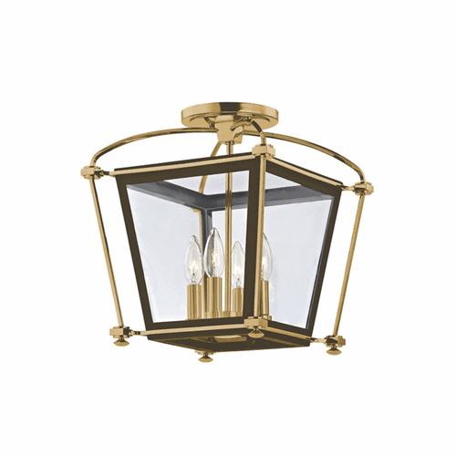 Hudson Valley Hollis 4-LT Semi Flush - Aged Brass - 3610-AGB
