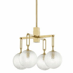 Hudson Valley Jewett 4-LT Chandelier - Aged Brass - 7104-AGB