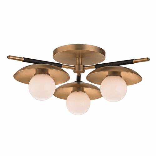 Hudson Valley Julien 3-LT Semi Flush - Aged Brass - 9823-AGB