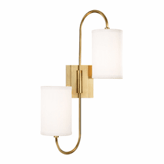 Hudson Valley Junius 2-LT Wall Sconce - Aged Brass - 9100-AGB
