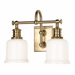 Hudson Valley Keswick 2-LT Bath Light Bracket - Aged Brass - 1972-AGB