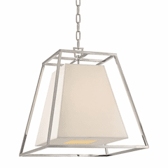 Hudson Valley Kyle 4-LT Pendant w/White Shade - Polished Nickel - 6917-PN-WS
