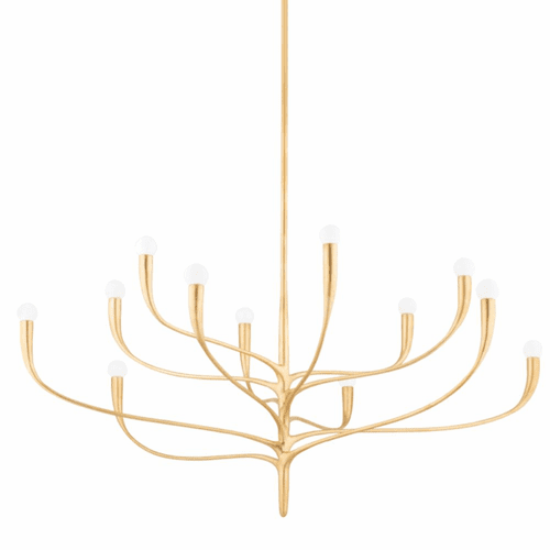 Hudson Valley Labra 12 Light Chandelier - Vintage Gold Leaf - 9612-VGL