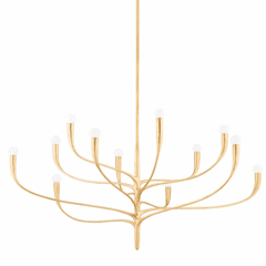 Hudson Valley Labra 12 Light Chandelier - Vintage Gold Leaf - 9612-VGL
