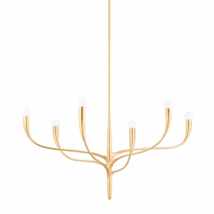 Hudson Valley Labra 6 Light Chandelier - Vintage Gold Leaf - 9606-VGL
