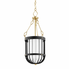 Hudson Valley Landon 1-LT Pendant - Aged Brass& Black - BKO302-AGB/BK