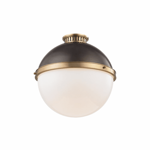 Hudson Valley Latham 1-LT Large Flush Mount - Aged/Distressed Bronze - 4015-ADB