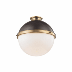 Hudson Valley Latham 1-LT Large Flush Mount - Aged/Distressed Bronze - 4015-ADB Hudson Valley Latham 1-LT Large Flush Mount - Aged/Distressed Bronze - 4015-ADB