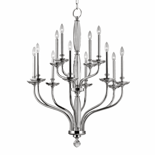 Hudson Valley Lauderhill 12-LT Chandelier - Polished Nickel - 6434-PN