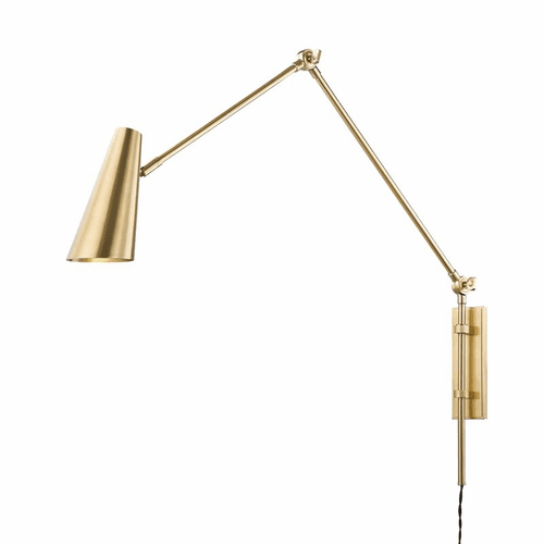 Hudson Valley Lorne 1-LT Wall Sconce W/ Plug - Aged Brass - 4121-AGB