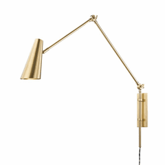 Hudson Valley Lorne 1-LT Wall Sconce W/ Plug - Aged Brass - 4121-AGB