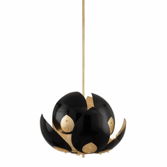 Hudson Valley Lotus 8-LT Chandelier - Gold Leaf/Black - 5708-GL/BK
