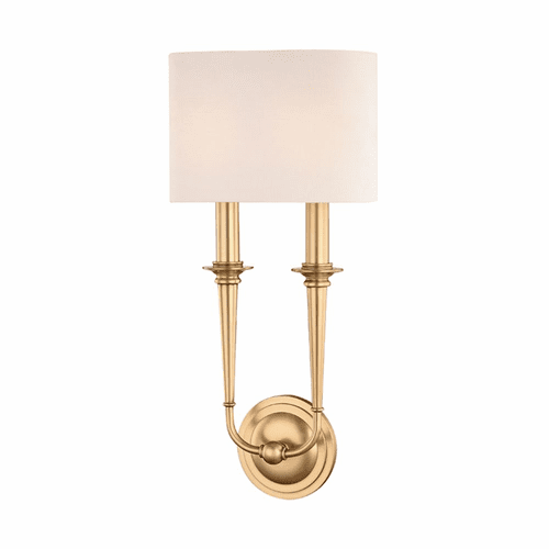 Hudson Valley Lourdes 2-LT Wall Sconce - Aged Brass - 1232-AGB