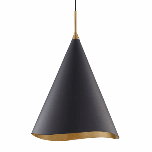 Hudson Valley Martini 1-LT Large Pendant - Gold Leaf/Blk - 9618-GL/BLK