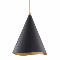 Hudson Valley Martini 1-LT Large Pendant - Gold Leaf/Blk - 9618-GL/BLK