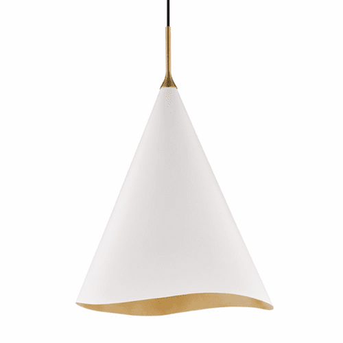 Hudson Valley Martini 1-LT Large Pendant - Gold Leaf/White - 9618-GL/WHT