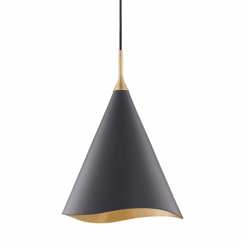 Hudson Valley Martini 1-LT Small Pendant - Gold Leaf/Blk - 9613-GL/BLK